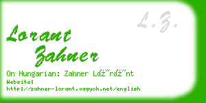 lorant zahner business card